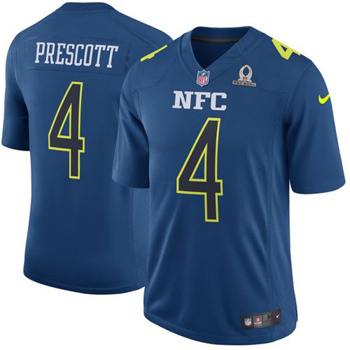 Nike Cowboys #4 Dak Prescott Navy Men's Stitched NFL Game NFC Pro Bowl Jersey - Click Image to Close